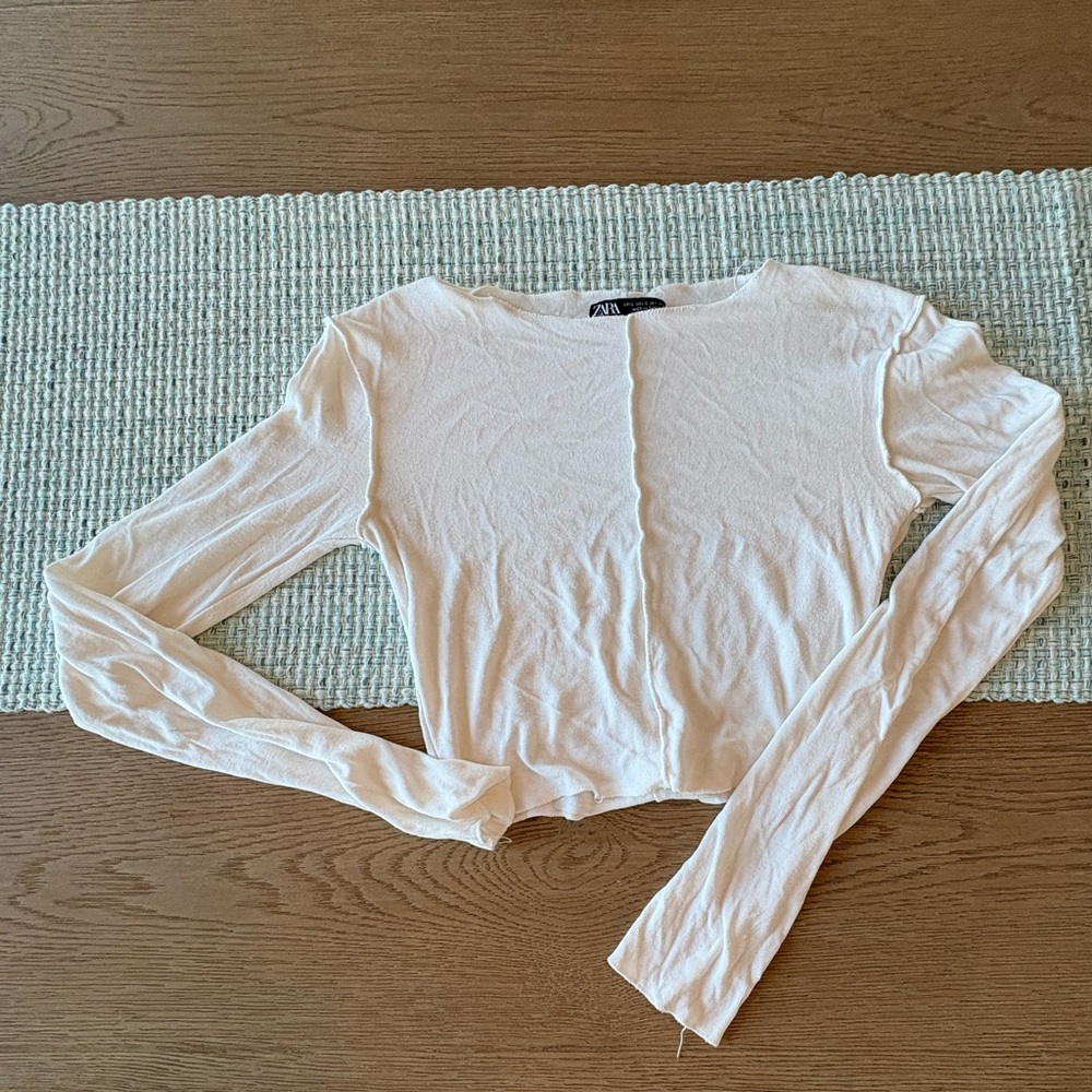Zara Cream Long Sleeve Tee